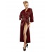 Dkaren Luxury Long Satin Dressing Gown Robe - Chocolate