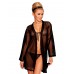 Dkaren Luxury Sheer Dressing Gown Robe - Black