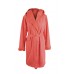 Muzzy 100% Cotton Women's Nightwear Hooded Robe - Coral