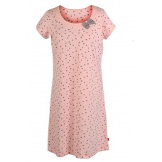 Muzzy 100% Cotton Women's Long Nightdress Chemise - Pink