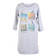 Muzzy 100% Cotton Women's Long Nightdress Chemise - Grey