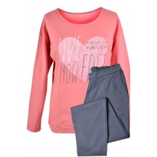 Muzzy 100% Cotton Women's Pyjamas Full Length Pants - Pink