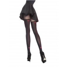 Fiore Contrast Seam Opaque Faux Hold-up Tights 40 Den