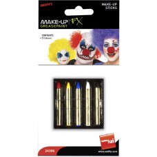 Make-up Sticks In 5 Colours, Red, Yellow, Blue, White And Black
