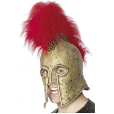 Roman Armour Helmet, Gold And Red