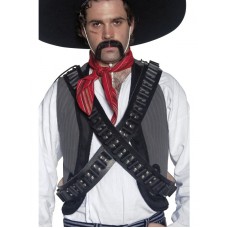 Authentic Western Leather Bandolier Bullet Belt