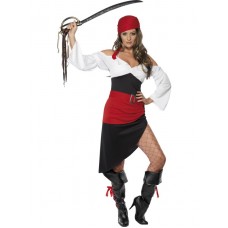 Sassy Pirate Wench Costume With Skirt
