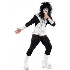 70s Rocker Costume, Black And Silver