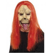 Punk Skull Mask With Neon Hair