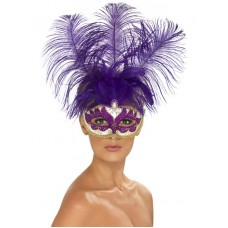 Purple Can Can Beauty Eyemask With Feather
