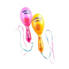 Transparent Maracas, Pink And Orange Assorted