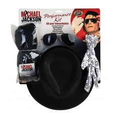 Mj Wig Glove Hat And Glasses Kit                               
