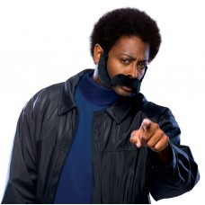 Black Moustache And Sideburns                                  