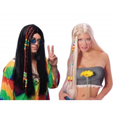 Long Hair Wig W/beads And Ribbons Assortment                   