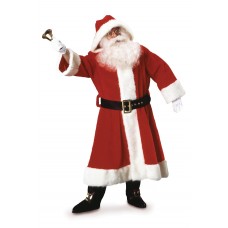 Plush Old Time Santa Suit With Hood                          Std