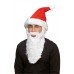 Traditional Plush Santa Hat W/attached Beard                   