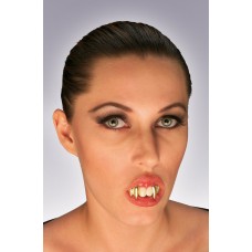 Vampire Teeth With Double Gold Fangs                           