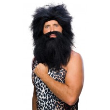 Prehistoric Wig And Beard    Black                             