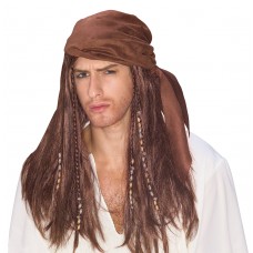 Caribbean Pirate Wig W/beads & Rag                             