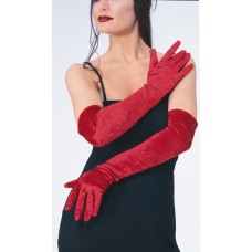 Long Velvet Gloves (red)