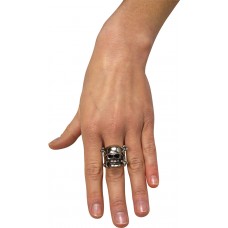 Adjustable Metal Pirate Skull Ring                             