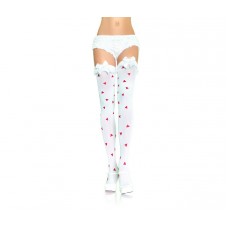 Heart Print Thigh Highs
