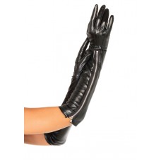 Faux Leather Zipper Gloves