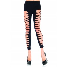 Footless Tights With Shredded Side