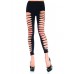 Footless Tights With Shredded Side