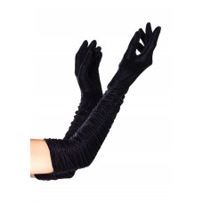 Velvet Ruched Opera Length Gloves