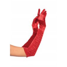 Satin Ruched Opera Length Gloves