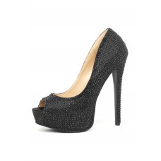 Rhinestone Peep Toe Shoe