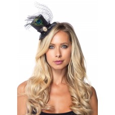 Mini Top Hat With Peacock Feather Mini Top Hat With Peacock Feather