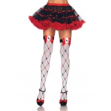 Card Print Thigh Highs