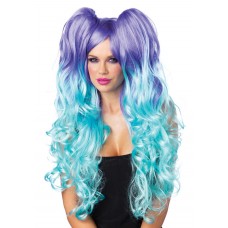 Long Curly Neon Wig
