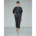 Three Quarter Length Folded Trousers In Black