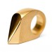 Gold Plate Brass Teardrop Curve Cocktail Ring