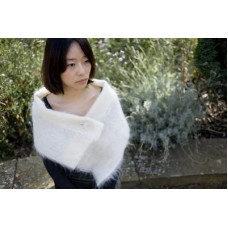 Handmade Mohair Shawl In Light Cream