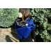 Hand Made Long, Raw Silk And Mohair Shawl In Cobalt Blue