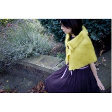 Handmade Mohair Shawl In Yellow