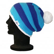 Light, Dark Blue And White Striped Scarba Beanie