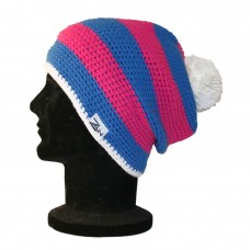 Pink, Blue And White Leven Beanie