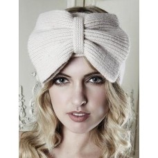 Chunky Rib Bow Headband In Orchid