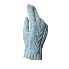 Classic Cable Gloves In Duck Egg Blue