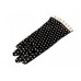 Spot Frill Glove In Black And Cream