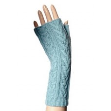 Classic Cable Arm Warmer In Duck Egg Blue
