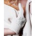 3d Lace Flower Applique Glove In Antique White