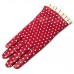 Spot Frill Glove In Red And Cream