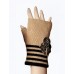 Stripe Corsage Flower Palmwarmer In Black/sable.