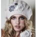 3d Lace Flower Applique Beret In Antique White 3d Lace Flower Applique Beret In Antique White